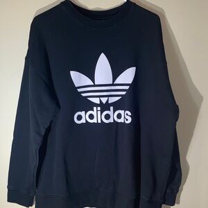 Adidas Black Crewneck Sweatshirt with White Logo LN Condition Unisex Size XL